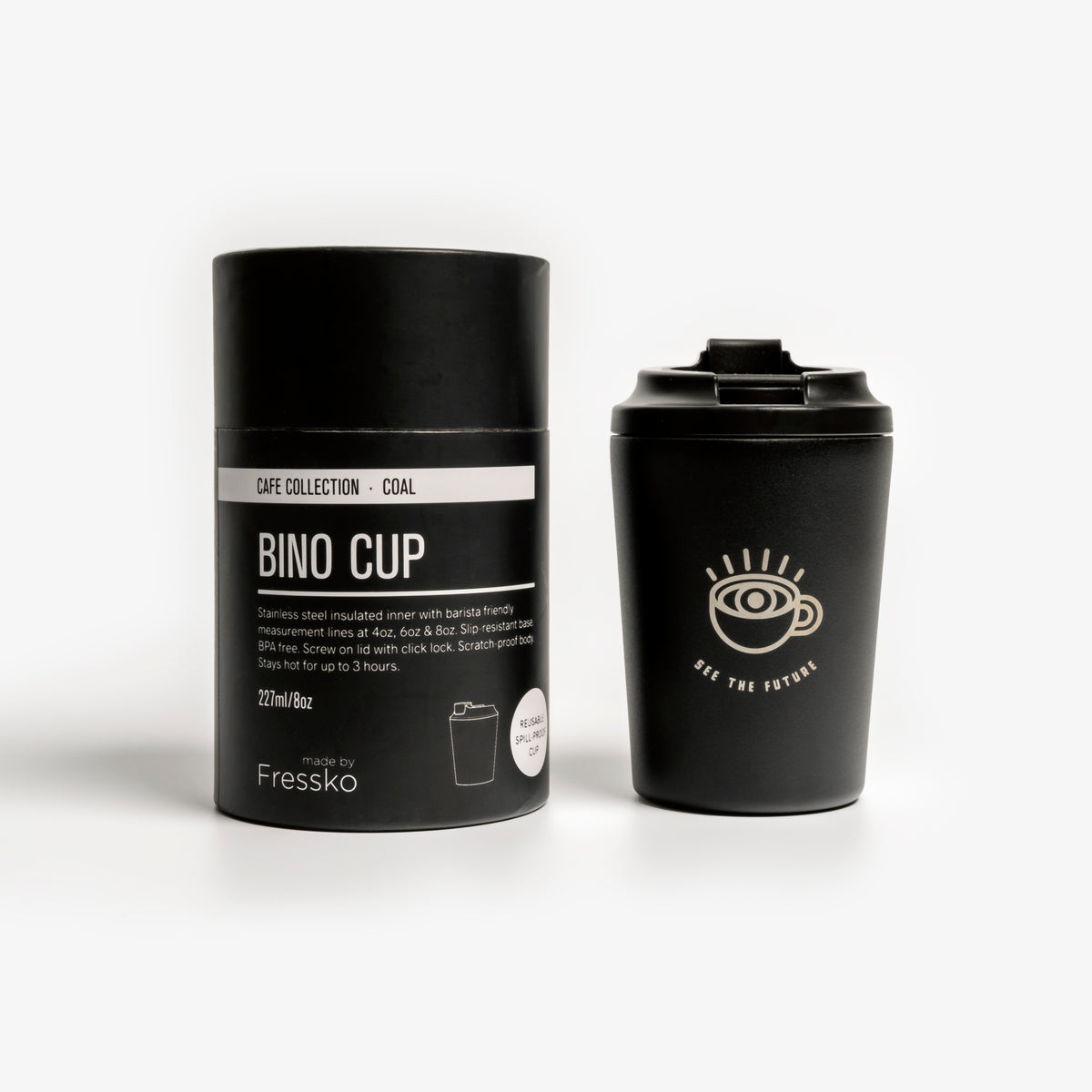 Fressko Reusable Coffee Cup Code Black Coffee