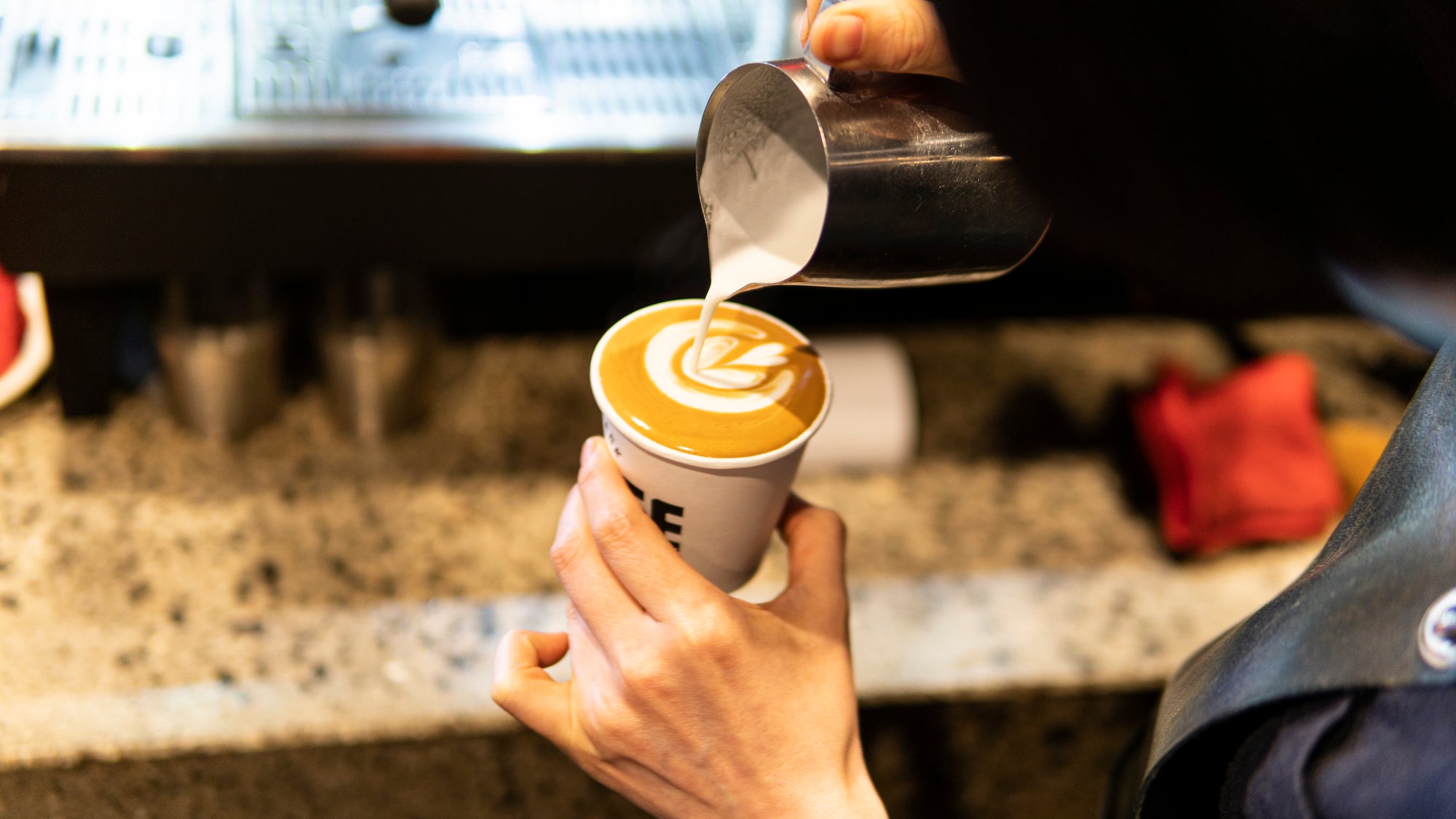 Pouring the Milk and Espresso Art