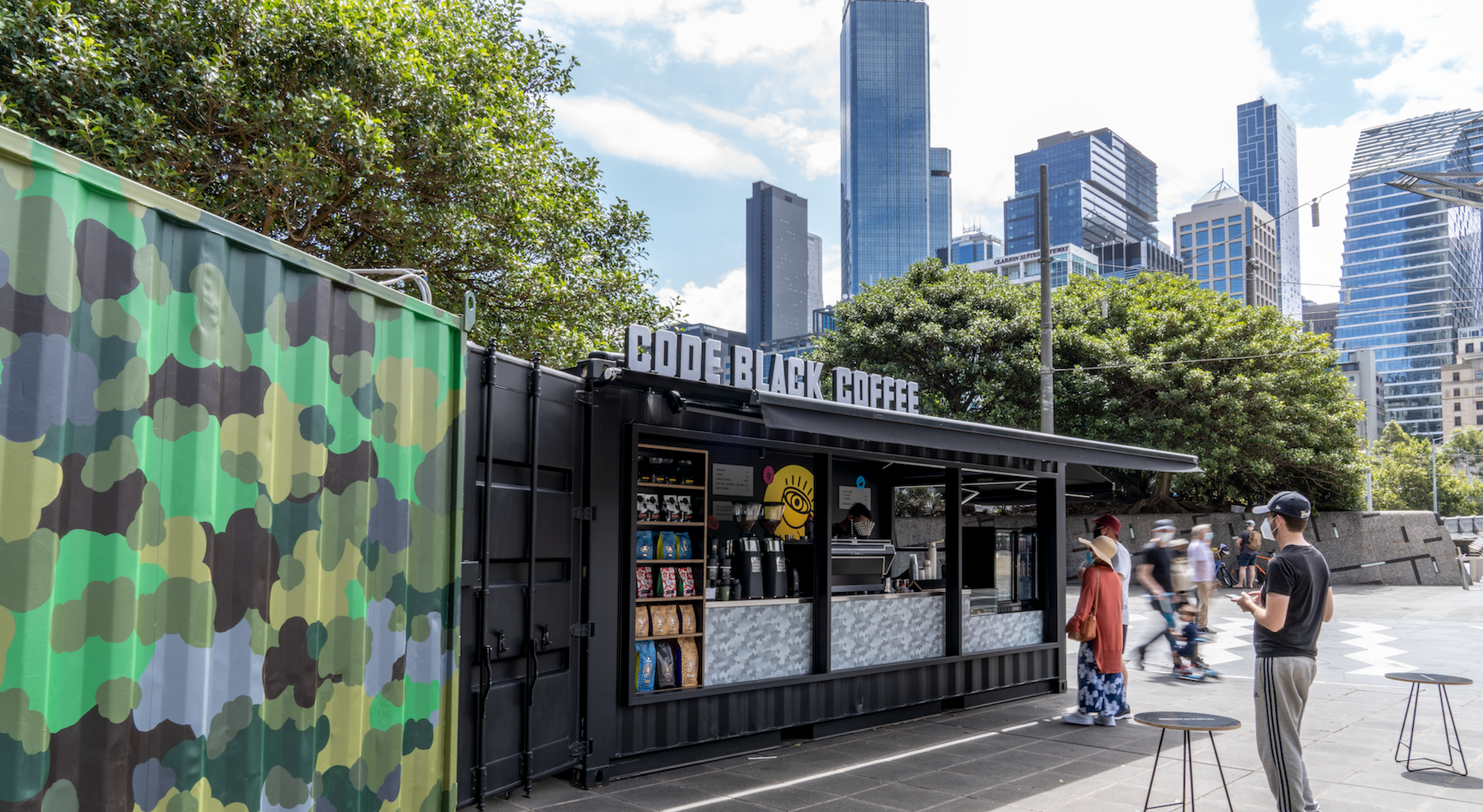 Located between Melbourne’s Crown Casino at South Bank and the Red Stairs, Queensbridge is the perfect city stop for a Code Black brewed coffee including takeaway coffee and coffee beans for home.