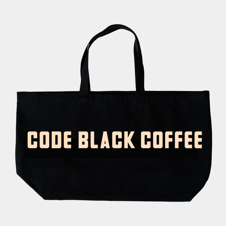 XL Code Black Coffee Tote Bag - Black