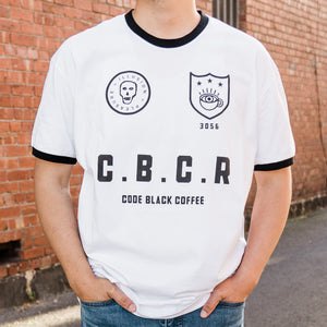Code Black Coffee 'Football' Crew Neck T-Shirt