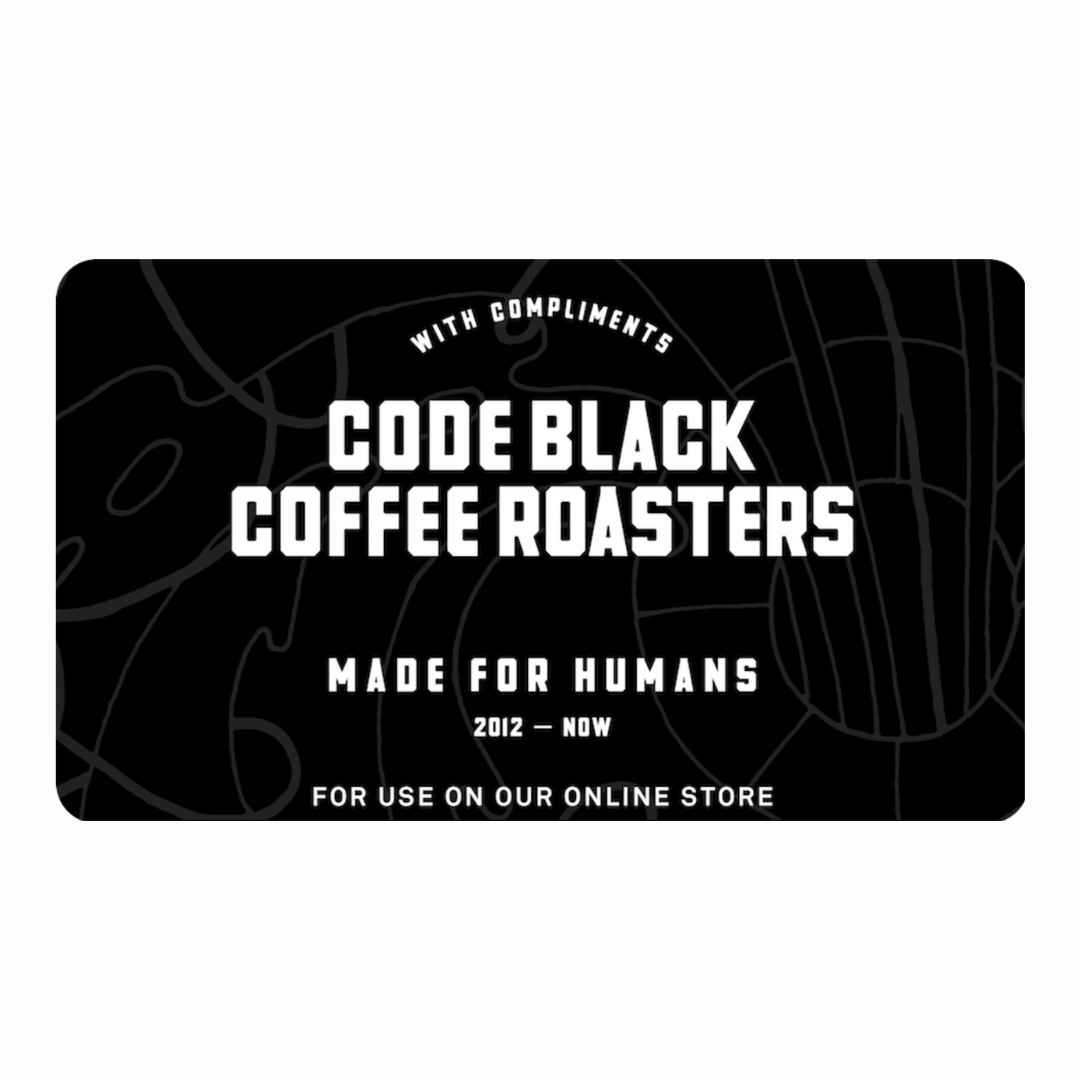 Code Black Coffee Gift Card Online Use Only